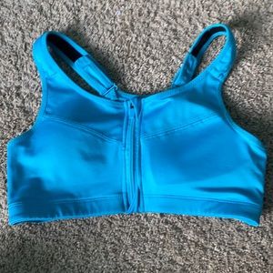 Blue sports bra